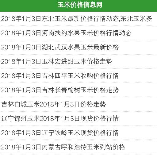 新疆玉米最新价格动态解析