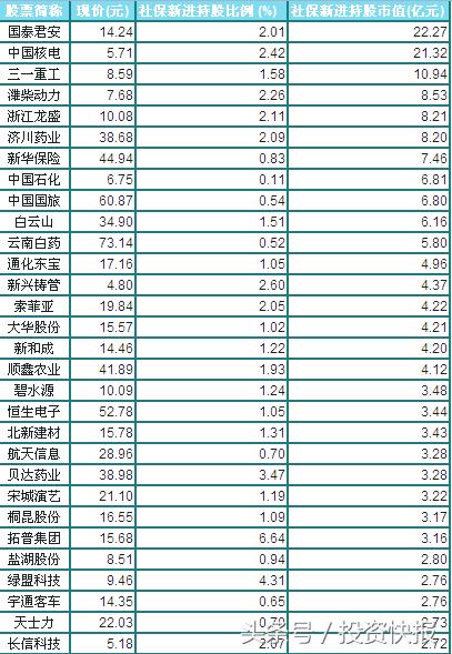 全国社保基金持股情况深度剖析